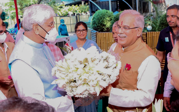 Health Minister T.S. Singhdeo wishes the chief minister a happy birthday