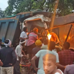 दर्दनाक सड़क हादसा: रेत से भरे हाइवा की टक्कर, हेल्पर की मौत, ड्राइवर गंभीर रूप से घायल…