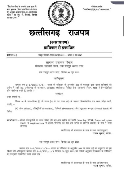 राज्य कर्मचारियों को बड़ी राहत: अब शेयर और म्युचुअल फंड में कर सकेंगे निवेश...