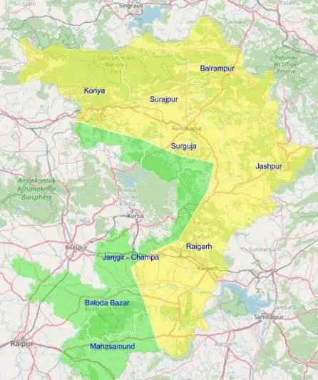 छत्तीसगढ़ के 6 जिलों में येलो अलर्ट जारी, तेज हवाएं चलेंगी और होगी बारिश
