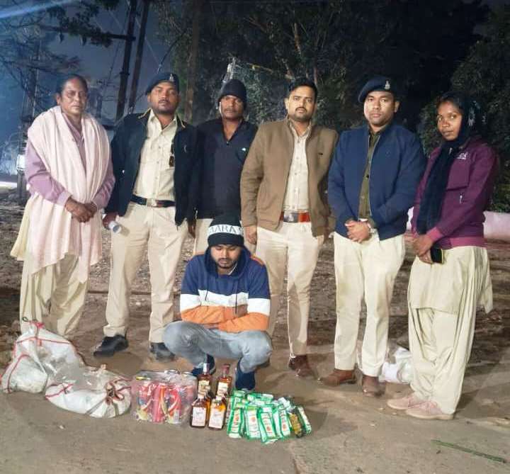 38 लीटर अवैध मदिरा जब्त, आरोपी गिरफ्तार...