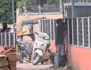 रेलवे स्टेशन के बाहर प्रेमी जोड़े का हाई-वोल्टेज ड्रामा, Kiss का वीडियो सोशल मीडिया पर वायरल…